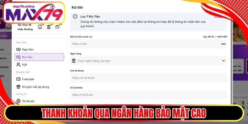 Thanh khoản qua ngân hàng bảo mật cao